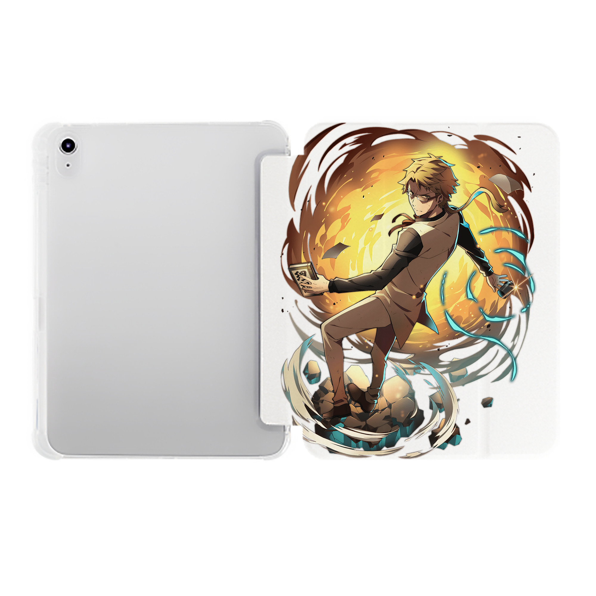 （画像用） 文豪ストレイドッグス Bungo Stray Dogs IPad ケース ペン収納付き 三つ折りスタンド PUレザー×シリコン 対応機種9.5/10.5/10.9インチ
